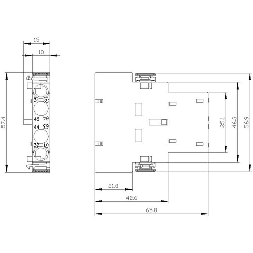 3RH2921-1DA11 SIEMENS Hilfssch.Bl. Seitlich 1S+1OE Produktbild Additional View 2 L