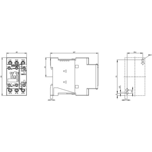 3RT2023-1BB40 SIEMENS Schütz AC-3 4KW/400V 1S+1OE DC24V 3-polig Produktbild Additional View 2 L