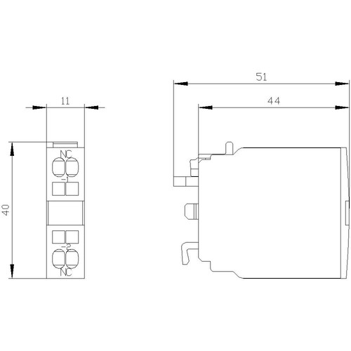 3RH19212CA01 Siemens HILFSKONTAKT Cage Clamp Produktbild Additional View 2 L