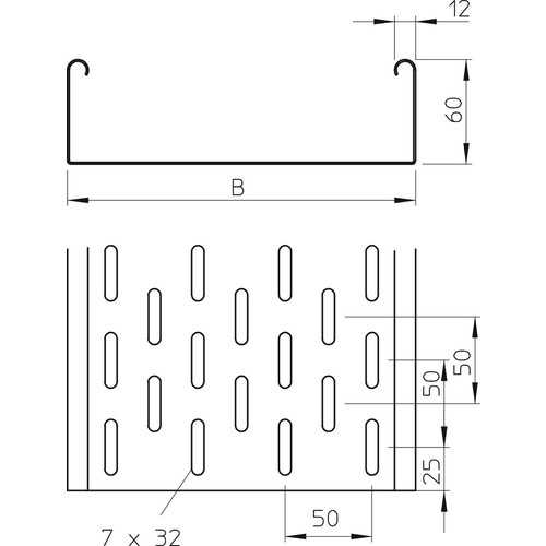 6055206 OBO Kabelrinne gelocht 60x200x3000 verzinkt MKS620 Produktbild Additional View 1 L