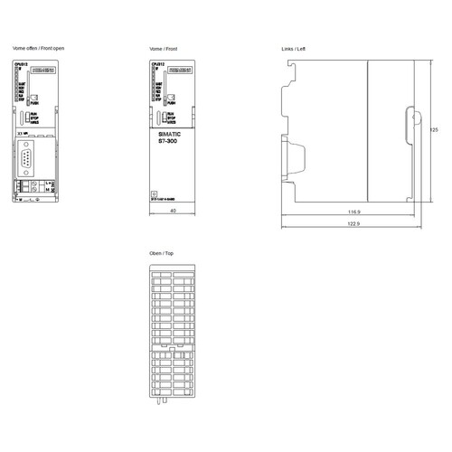 6ES7312-1AE14-0AB0 SIEMENS Simatic S7-300, CPU 312 Zentralbaugruppe Produktbild Additional View 1 L