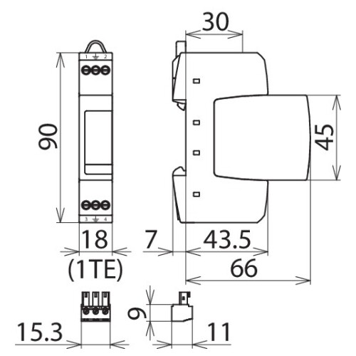 953206 Dehn Überspannungsableiter Typ 3 DR M 2P 30 FM Dehnrail M 2-pol. 30V Produktbild Additional View 2 L