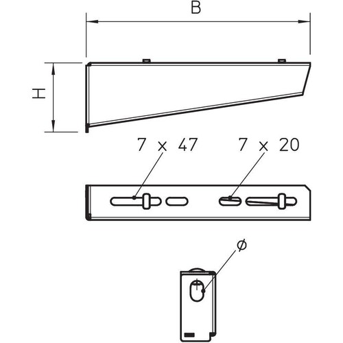 6424552 OBO MWAM 12/21 FS Wand- und Stielausleger 210mm Produktbild Additional View 1 L