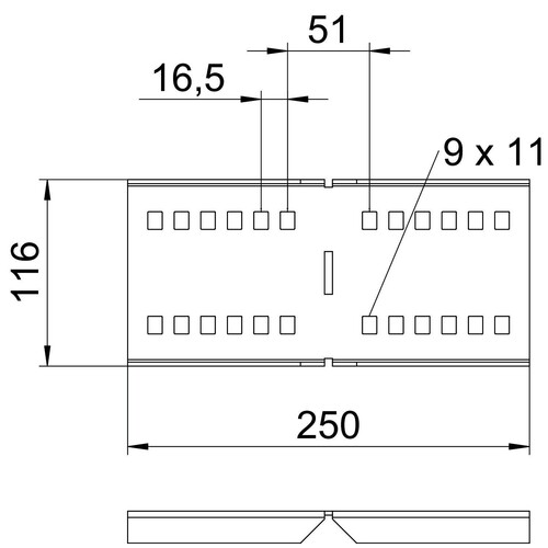 6091377 OBO WRWVK 110 FS Winkelverbinder für Weitspann-System 110 Produktbild Additional View 1 L