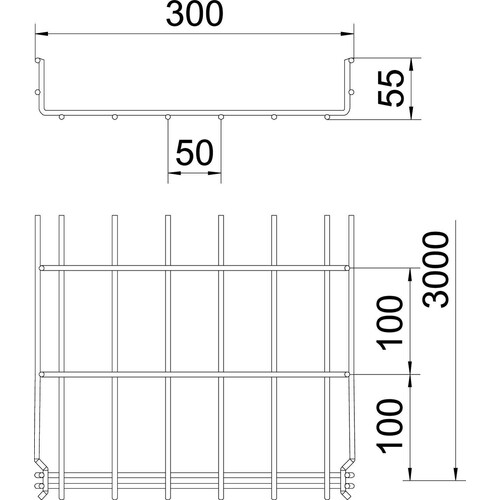 6001078 OBO Gitterrinne Magic GRM 55/300 V2A Edelstahl 55x300x3000 Produktbild Additional View 1 L