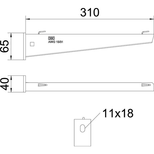 6420631 OBO Wand- und Stielausleger 310mm V2A Edelstahl AWG 15 31VA4301 Produktbild Additional View 1 L