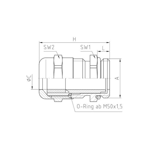 50.616M/EMV Jacob EMV-Kabelverschraubung Perfect M16x1,5 Produktbild Additional View 1 L