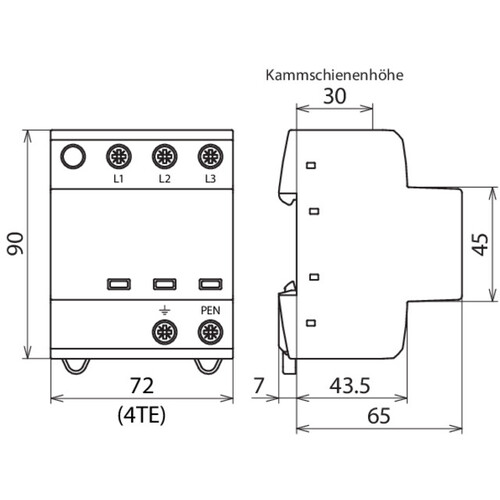 941300 DEHN DSH TNC 255 KOMBIABLEITER FÜR TNC SYSTEME 255V KLASSE 1+2 Produktbild Additional View 3 L
