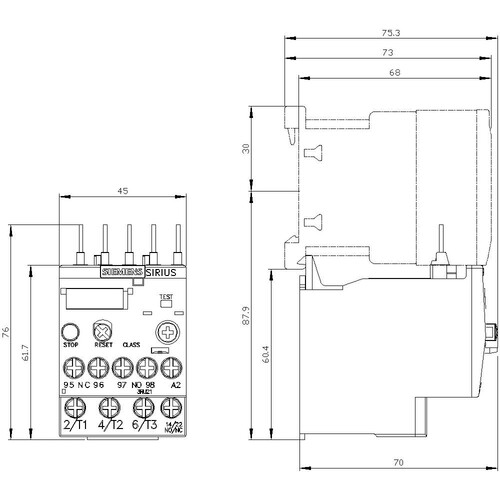 3RU2116-1KB0 Siemens Überlastrelais 9,0-12,5A für Motorschutz Produktbild Additional View 2 L