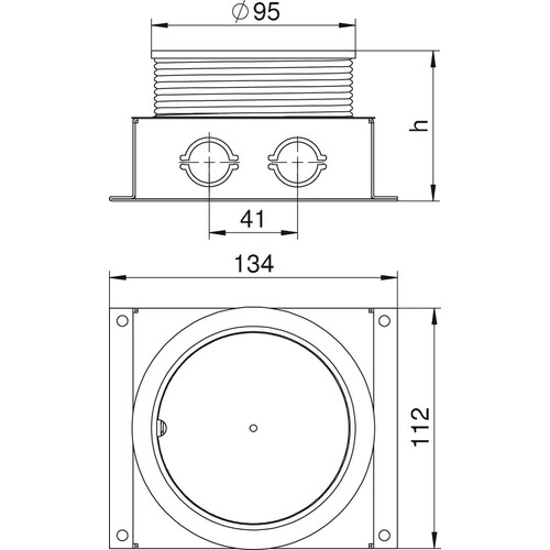 7408566 Obo UDL2-80 70 Unterflur Auslassdose Produktbild Additional View 1 L