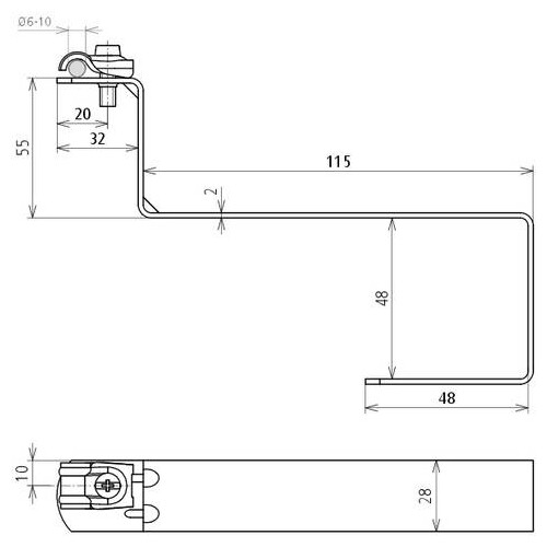 202050 Dehn Dachleitungshalter 115mm zum Einhängen Produktbild Additional View 1 L