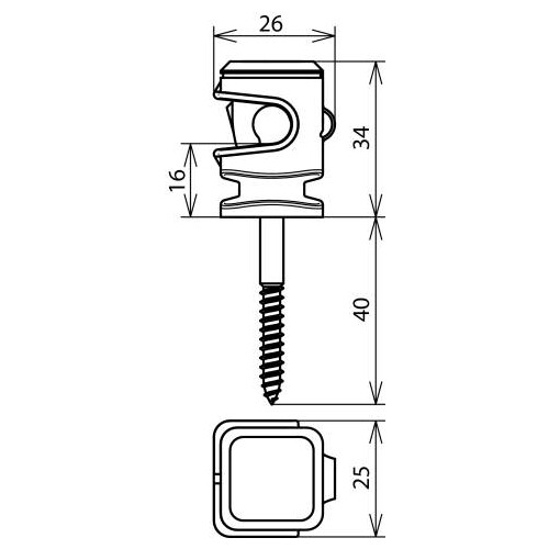 204006 Dehn Leitungshalter M8 Schraube 5x50 Produktbild Additional View 2 L