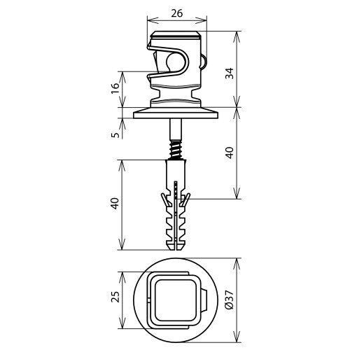 204120 Dehn Leitungshalter Dehnsnap M8,5x50mm Produktbild Additional View 1 L