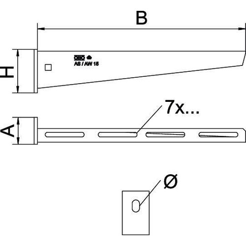 6421008 Obo AW 1511 VA4301 Wand- und Stielausleger V2A 110mm Produktbild Additional View 1 L