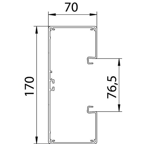 6279103 OBO GA-S70170EL Geräteeinbau- kanal 70x170x2000 Alu symmetrisch Produktbild Additional View 1 L