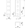 6018378 OBO VUS 7 FT U-Stiel-Verbinder 200x61 St inkl. Flachrundschrauben Produktbild Additional View 1 S