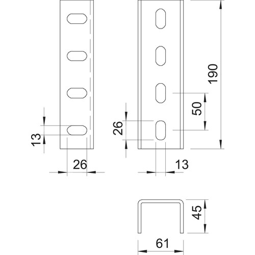 6018378 OBO VUS 7 FT U-Stiel-Verbinder 200x61 St inkl. Flachrundschrauben Produktbild Additional View 1 L