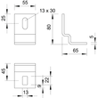 6019528 OBO BW 80 55 FT Befestigungs- winkel 80x65 St für IS 8-Stiel Produktbild Additional View 1 S