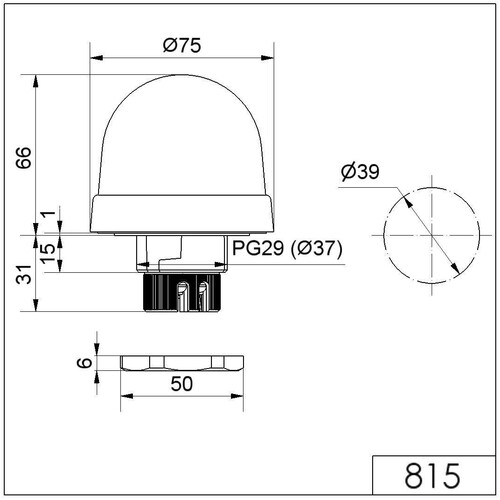 WE815 100 00 Werma Dauerleuchte EM 12-240V AC/DC Rot Produktbild Additional View 1 L