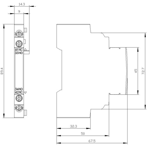 3RV2901-1A Siemens Hilfsschalter 1S+1Ö links anbaubar für 3RV2 Produktbild Additional View 2 L