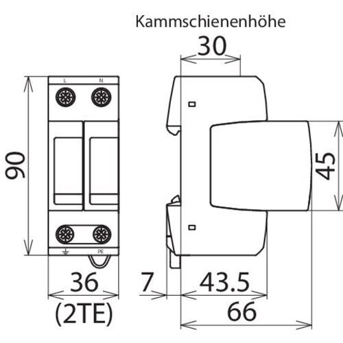 952200 DEHN Überspannungsableiter Typ2 DEHNguard M DG M TN 275 TN-System Produktbild Additional View 2 L