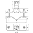 106352 DEHN Rohrschelle Niro 48-60mm m.Befestigungsbuchse f.Distanzstab 16mm Produktbild Additional View 1 S