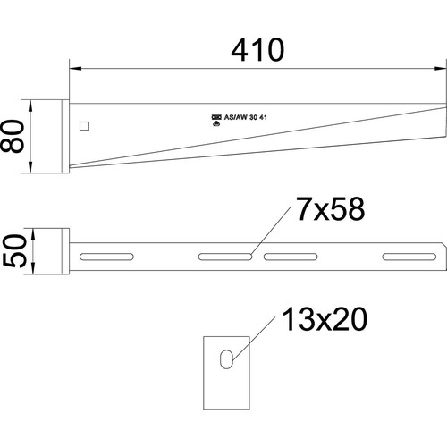 6419763 Obo AW 30 41 FT Wand- und Stielausleger 410mm Produktbild Additional View 1 L