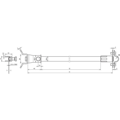 106246 Dehn Distanzhalter mit Stangen- halter und Bandrohrschelle NIRO Produktbild Additional View 1 L