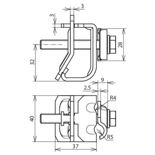 339100 Dehn Dachrinnenklemme 40mm St/tZn 8-10mm Produktbild Additional View 2 L