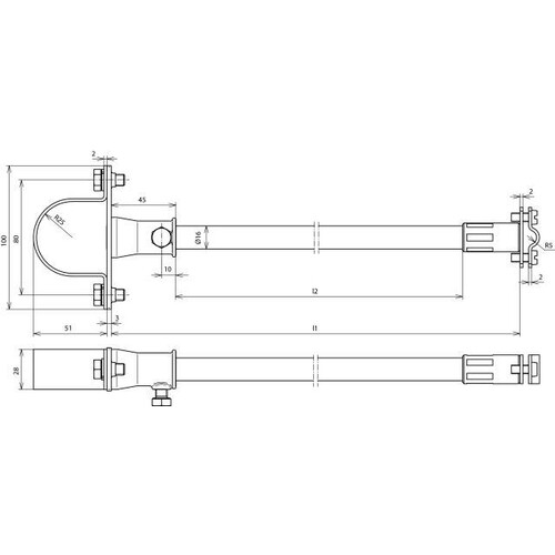 106328 Dehn Distanzhalter für Stützrohre Niro L=690mm Produktbild Additional View 1 L