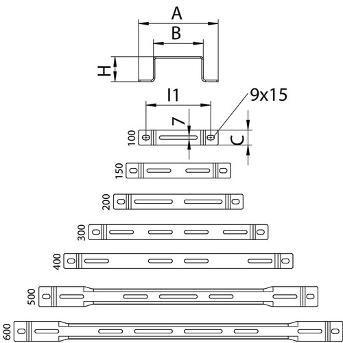 6015522 OBO Distanzbügel DBL 50 200FS Produktbild Additional View 1 L