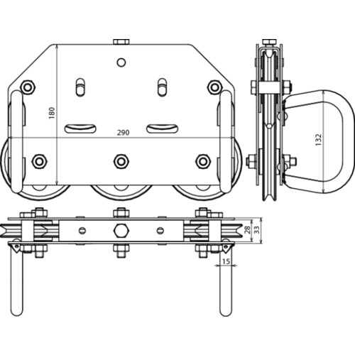 597004 DEHN Drahtrichtgerät m. 5 Rollen mit Handgriff zum Ausrichten (halbhart) Produktbild Additional View 1 L