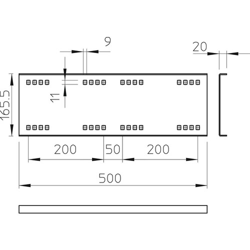 6227708 OBO WRVL 160 FS Längsverbinder 160x500 f. Weitspann-System 160 Produktbild Additional View 1 L