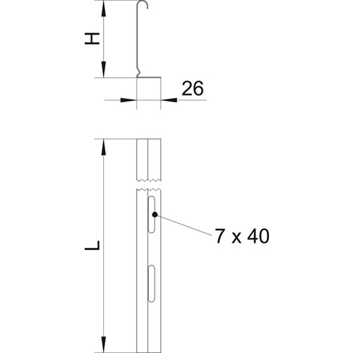 6062122 OBO TSG 110 FS Trennsteg 110x3000 für Kabeltragsysteme Produktbild Additional View 1 L