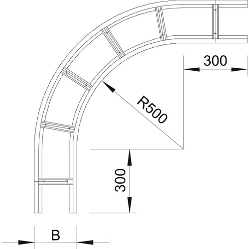 6229344 OBO WLB 90 163 FS Bogen 90° 160x300 für Weitspannkabelleiter 160 Produktbild Additional View 1 L