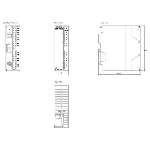 6ES7336-4GE00-0AB0 SIEMENS Simatic S7 Analogeingabe SM336 6AE 15 Bit 1X 20pol. Produktbild Additional View 1 L