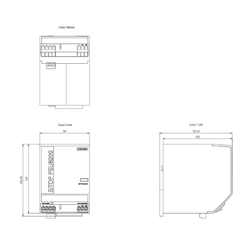 6EP1336-3BA10 SIEMENS SITOP PSU100M 24V/20A Produktbild Additional View 2 L