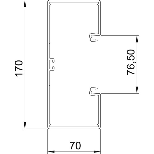 6274700 Obo GK-70170RW Brüstungskanal 70x170mm reinweiß ohne Deckel Produktbild Additional View 1 L