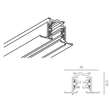 208-19105203 MOLTO HV-Stromschiene Einbau 2m weiß Produktbild Additional View 1 S