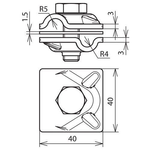 390657 Dehn Zweimetall MV-Klemme 8-10 CU/Al inkl. Cupalplatte Produktbild Additional View 2 L