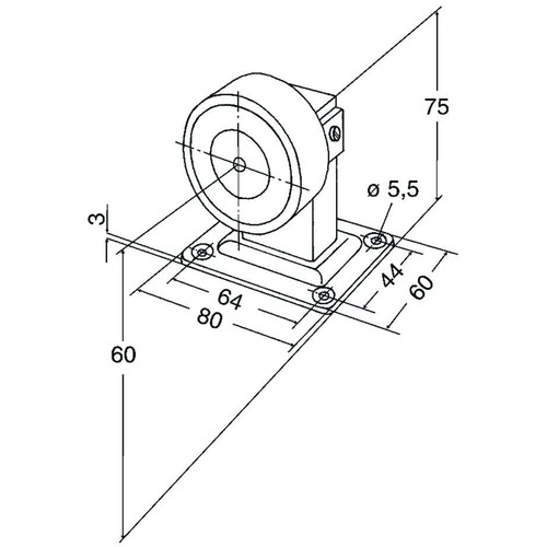 830-8BWK----F90 EffEff Haftmagnet Boden- Wandmontage Haftkraft 800N Produktbild Additional View 1 L