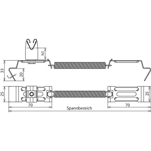 206239 Dehn Spanngrip Dachleitungshalter mit NIRO Zugfeder 180-280mm Produktbild Additional View 1 L