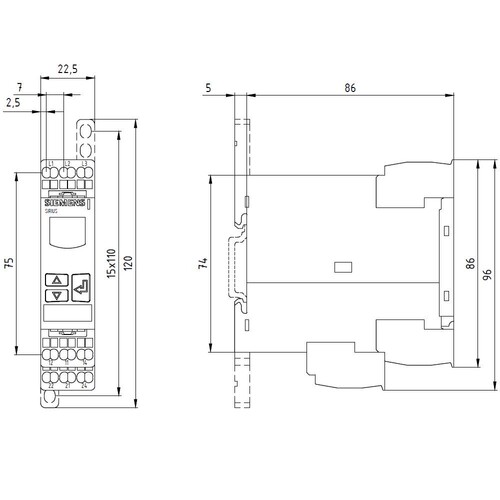 3UG4614-2BR20 SIEMENS Digitales 3-phasen Überwachungsrelais asymetric Produktbild Additional View 1 L