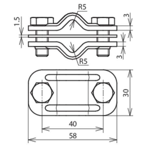460517 Dehn Uni-Trennklemme Zweimetall Cu-St/tZn 8-10/8-10 Produktbild Additional View 2 L