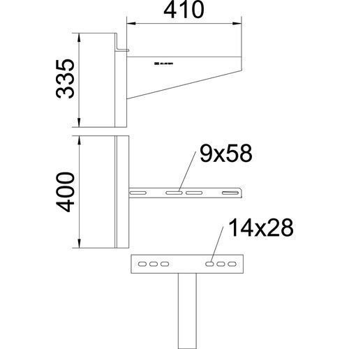 6417914 OBO AWSS 41 FT Wandausleger B410mm ST schwere Bauform Produktbild Additional View 1 L