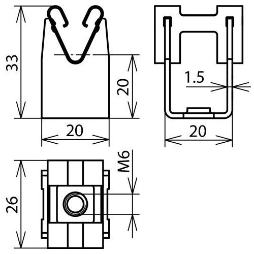 207019 Dehn Leitungshalter Dehngrip M6 Niro Produktbild Additional View 1 L