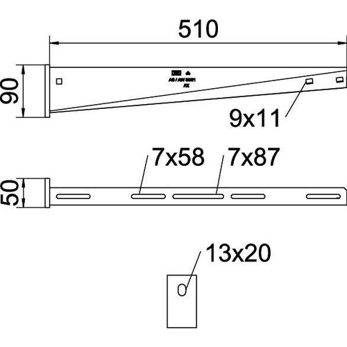 6419798 OBO AW 30 51 FT Wand und Stielausleger B 510mm St Produktbild Additional View 1 L