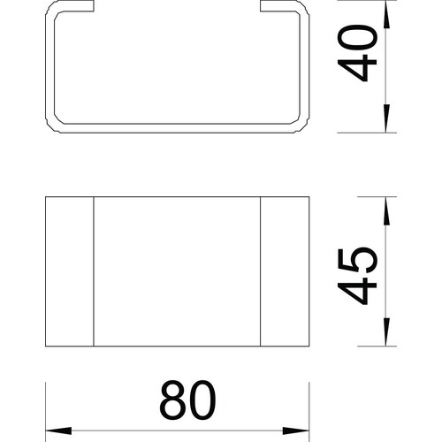 6416500 OBO DSK 45 FT Distanzstück 80x45x40 St. zum Einsatz in US 5-Stiel Produktbild Additional View 1 L