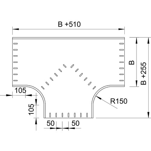 7003439 OBO RT 660 FS T-Abzweigstück 60x600ST, horizontal, runde Bauform Produktbild Additional View 1 L