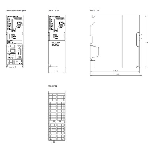 6ES7317-2FK14-0AB0 Siemens Simatic, S7-300, CPU 317F-2PN/DP, Produktbild Additional View 1 L